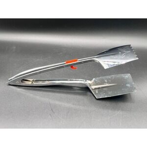 Vtg Foley MCM Chrome Spatula Tongs Locking Kitchen Tool MPLS USA 11" Flipper